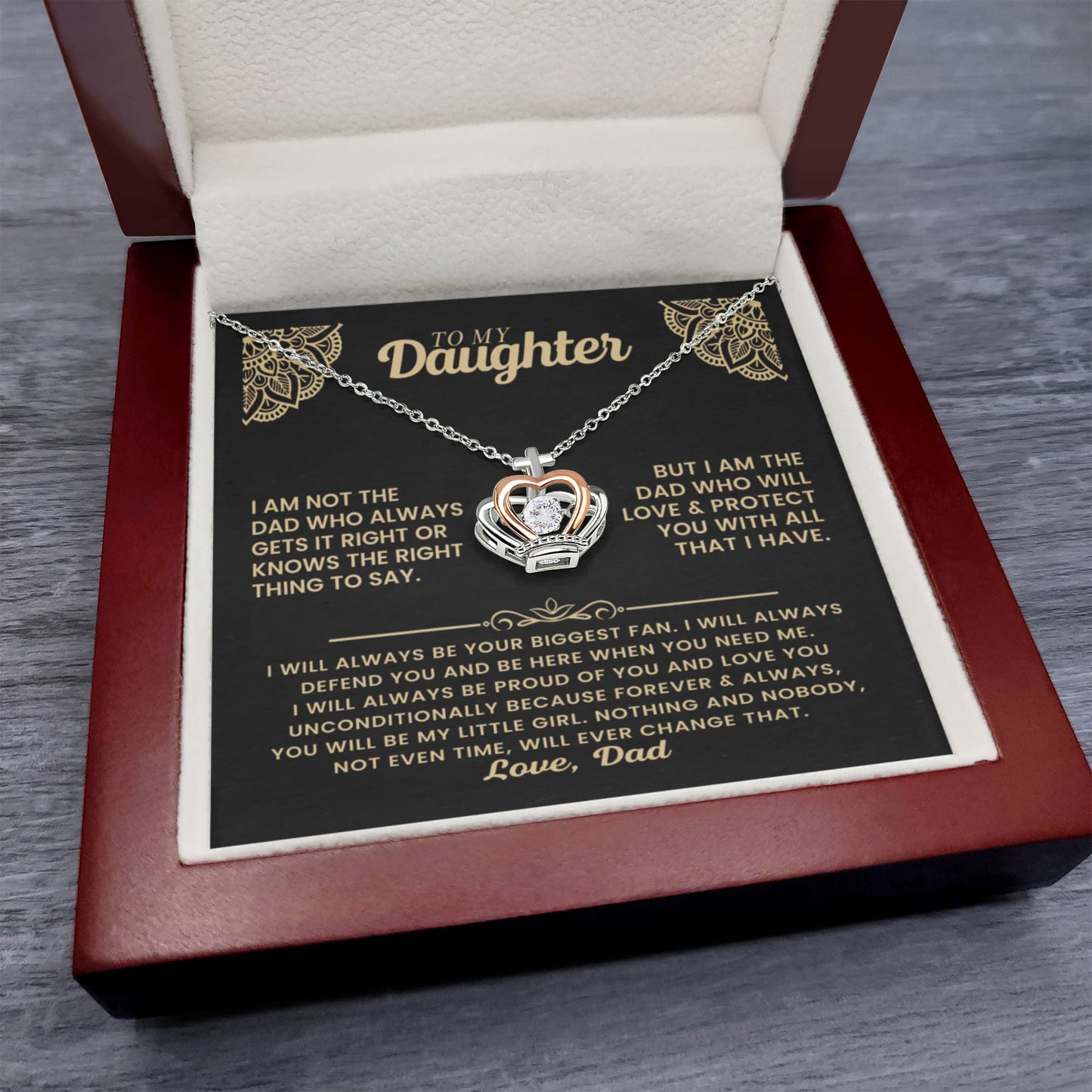 Daughter from Dad Crown Necklace