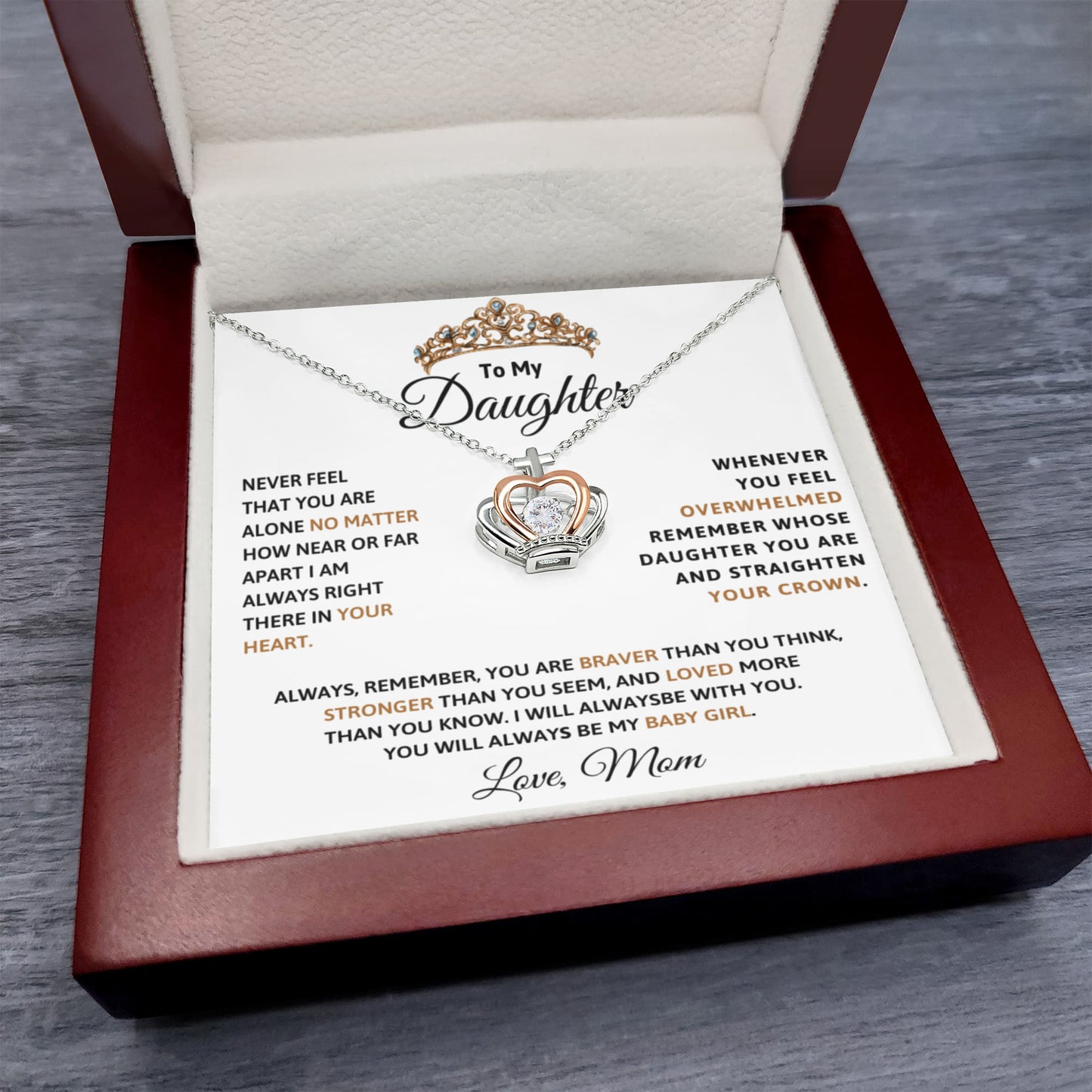 Daughter Crown Necklace from Mom