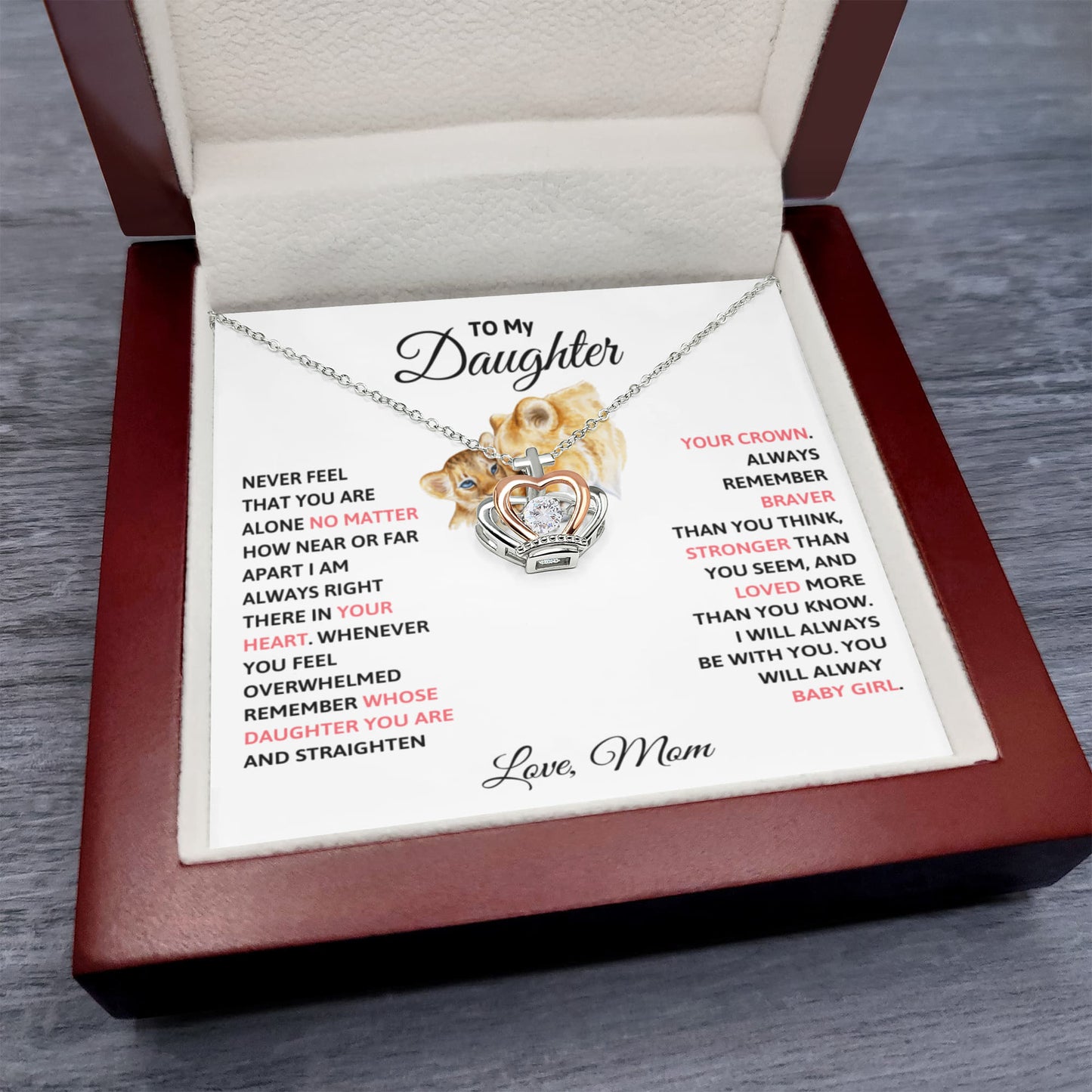 Daughter Crown Necklace from Mom