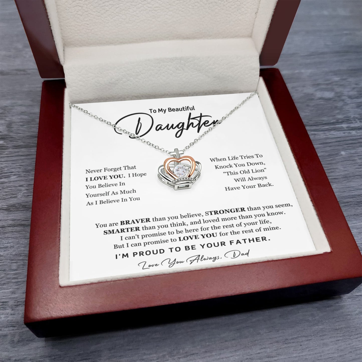 Daughter from Dad Crown Necklace