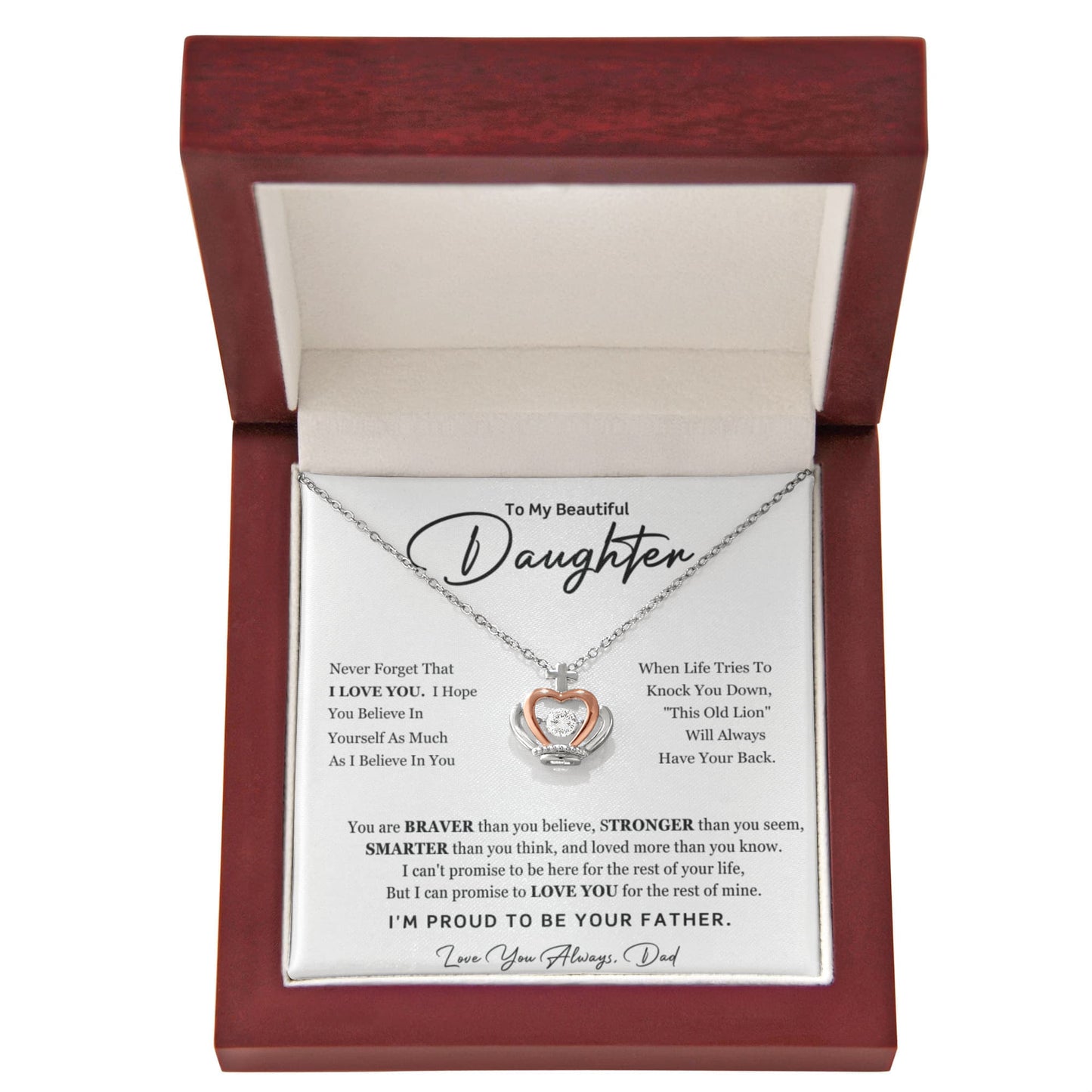 Daughter from Dad Crown Necklace