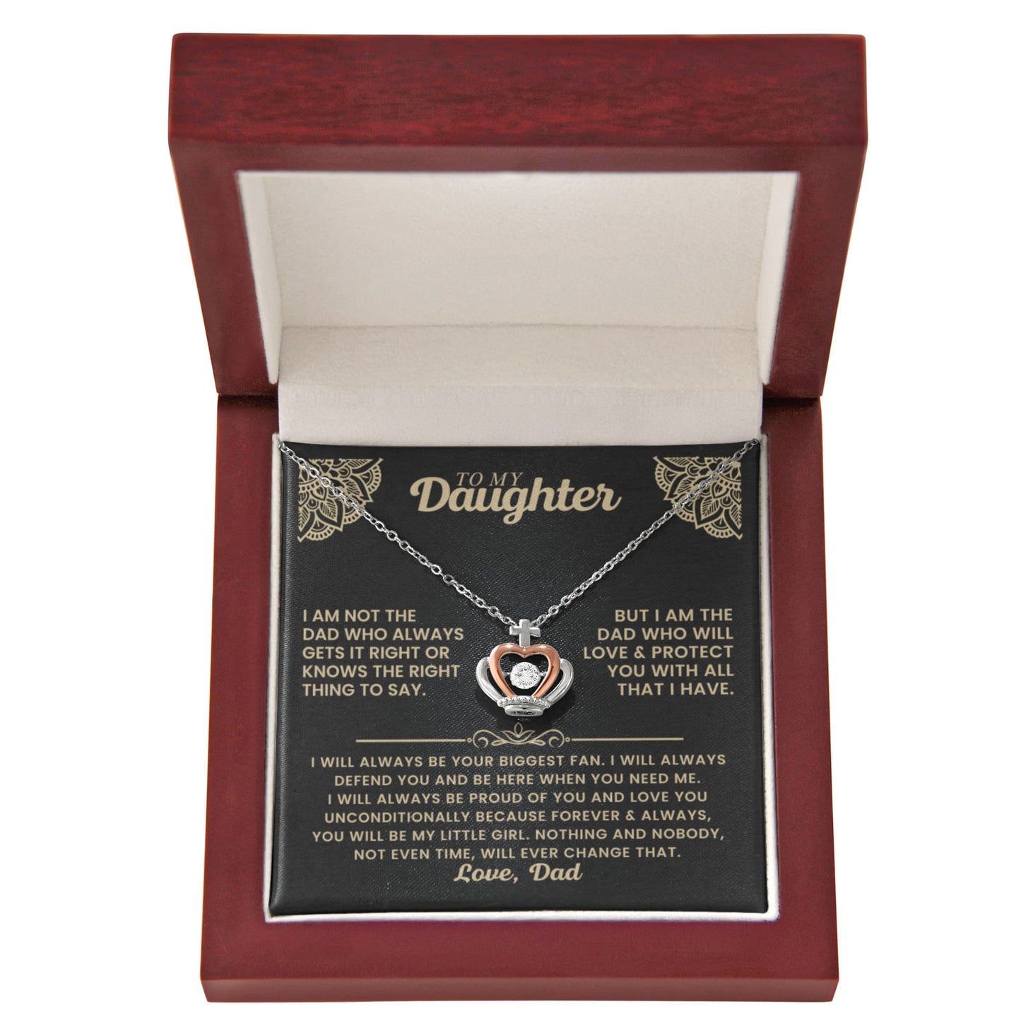 Daughter from Dad Crown Necklace