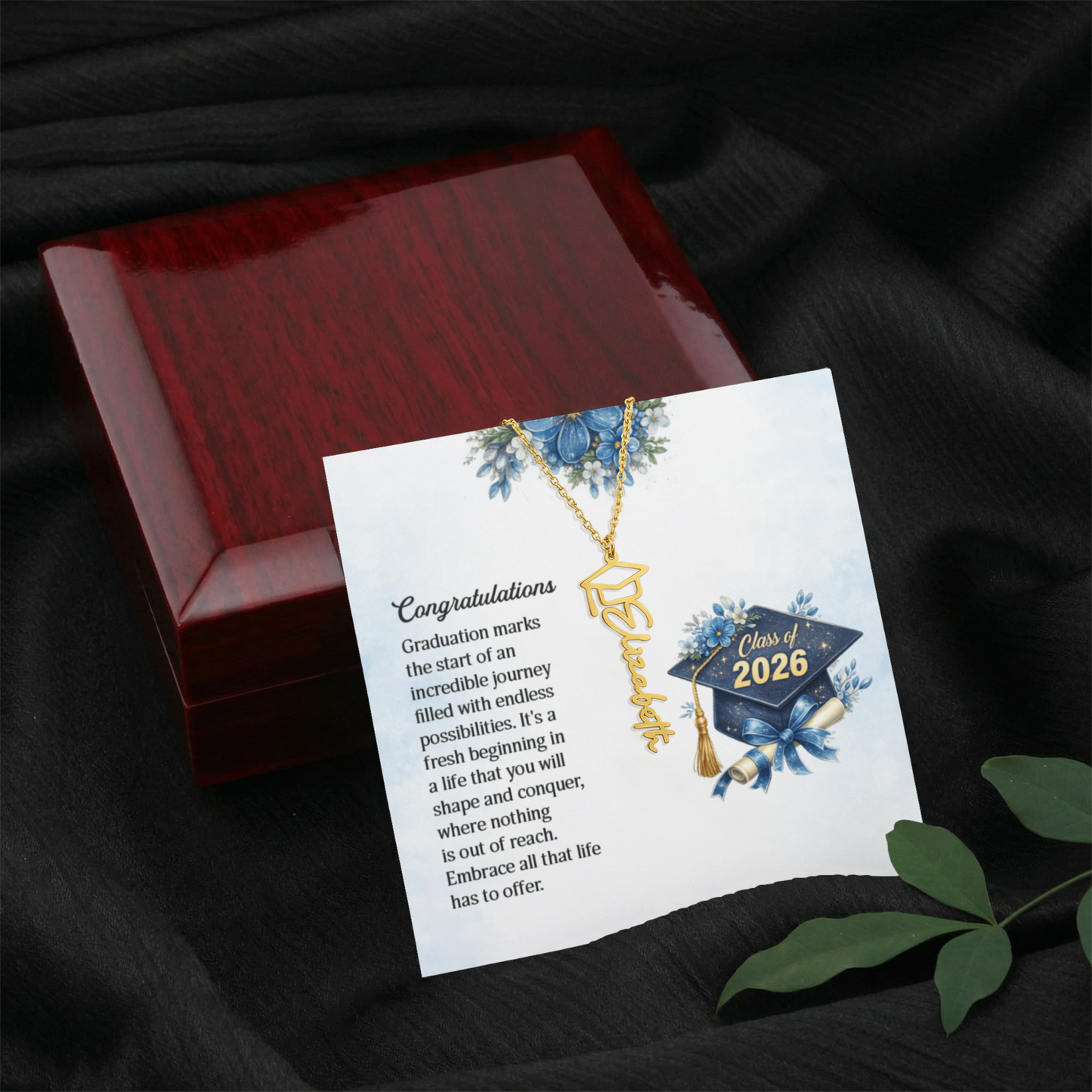 Class of 2026 Graduation Name Necklace