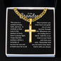 Personalized Grandson Engraved Cross Necklace