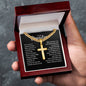 Personalized Grandson Engraved Cross Necklace