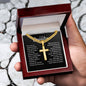Personalized Grandson Engraved Cross Necklace