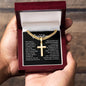 Personalized Grandson Engraved Cross Necklace