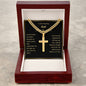 Personalized Dad Engraved  Cross Necklace