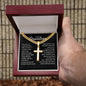 Personalized Grandson Engraved Cross Necklace
