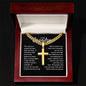 Personalized Grandson Engraved Cross Necklace