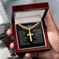 Personalized Grandson Engraved Cross Necklace