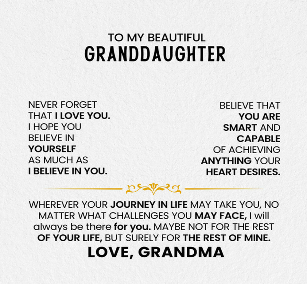 To My Granddaughter Necklace Rotating Rose Box Gift Set
