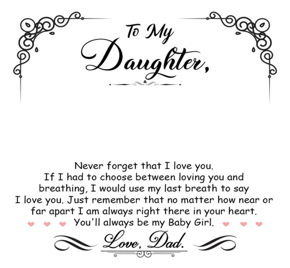 To My Daughter Necklace Rotating Rose Box Gift Set