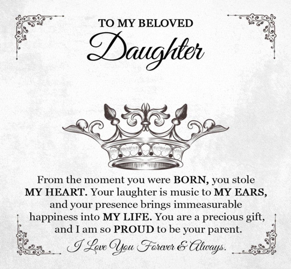 To My Daughter Necklace Rotating Rose Box Gift Set