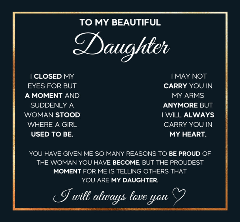 To My Daughter Necklace Rotating Rose Box Gift Set