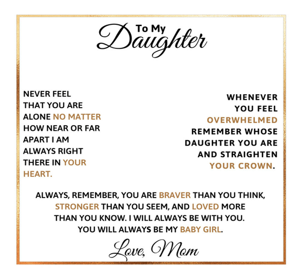 To My Daughter Necklace Rotating Rose Box Gift Set