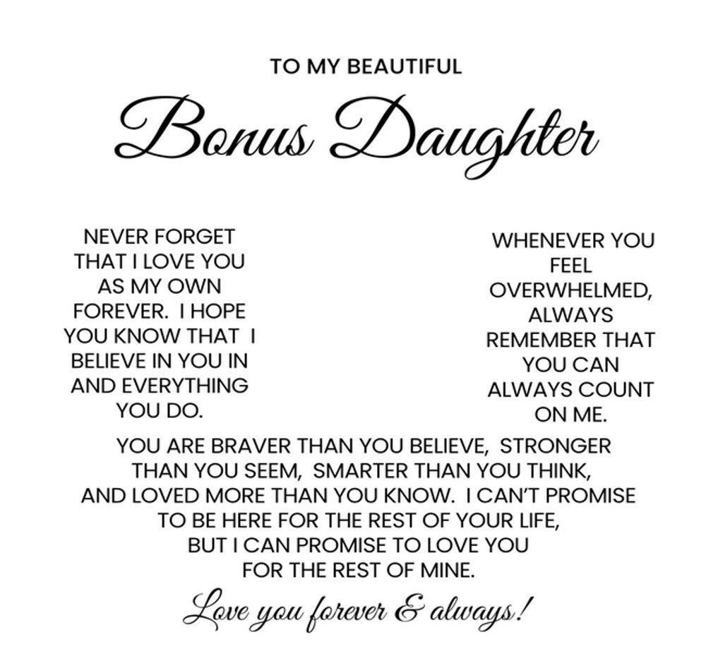 To My Bonus Daughter Necklace Rotating Rose Box Gift Set