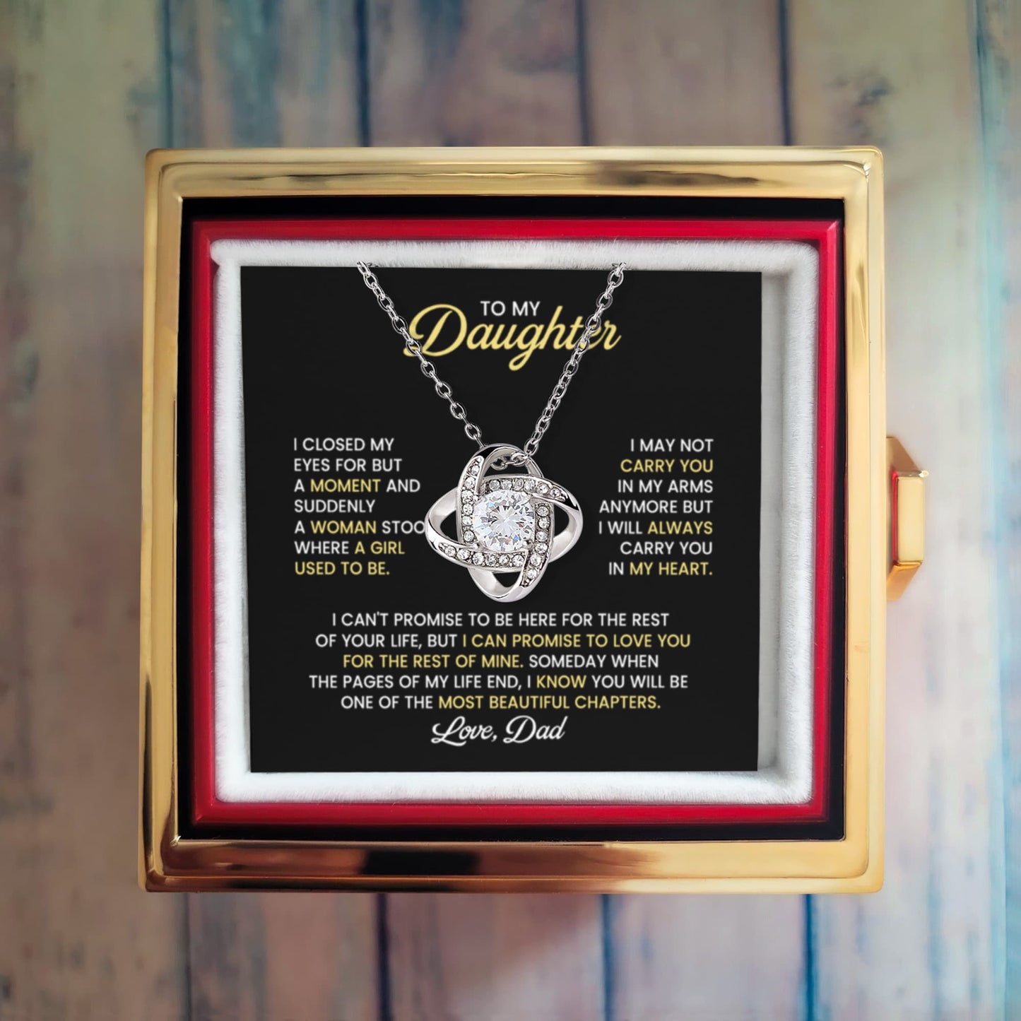 Daughter Necklace From Dad Rose Gift Set