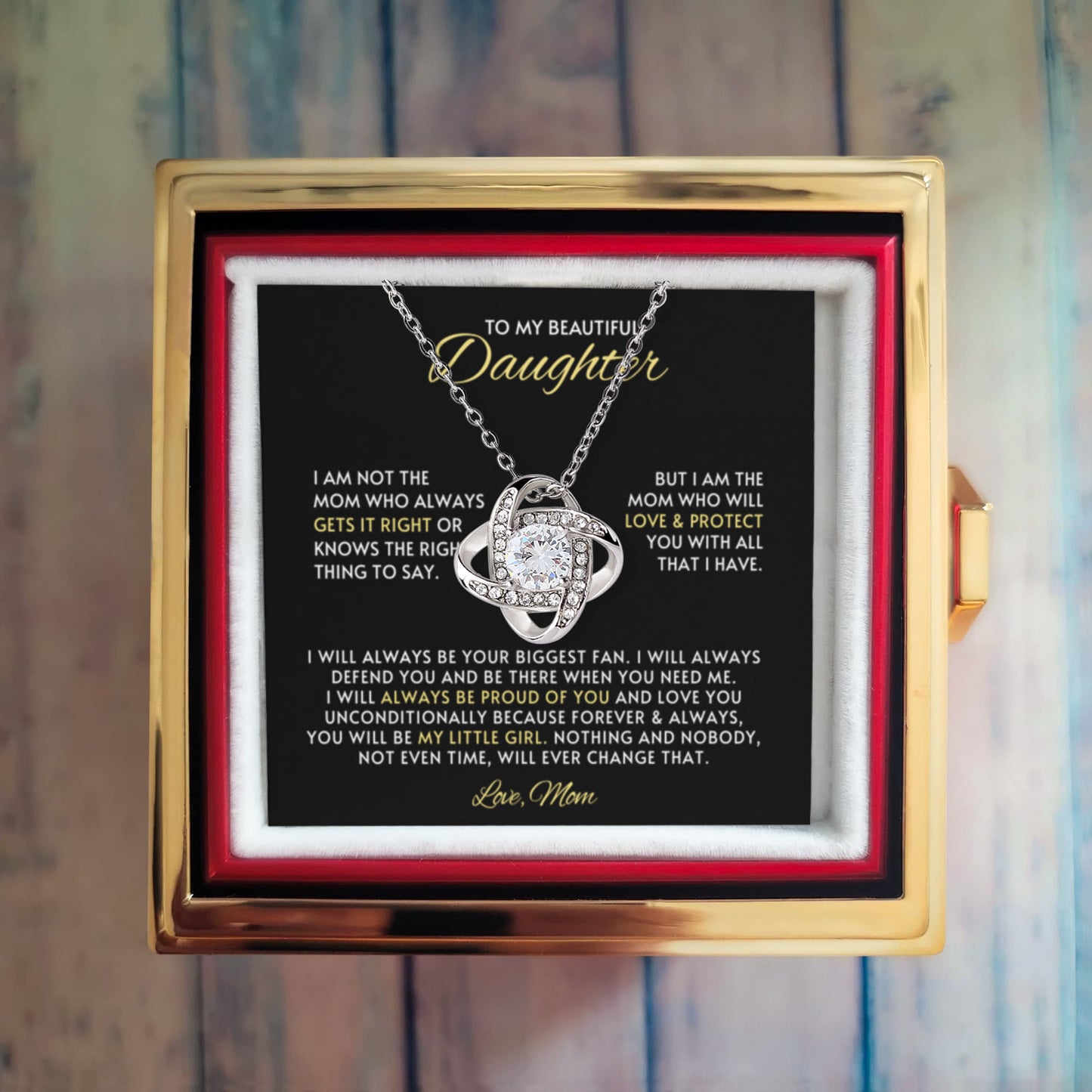 Daughter Necklace From Mom Rose Gift Set