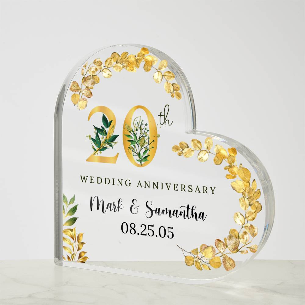 50th Anniversary Acrylic Heart Plaque