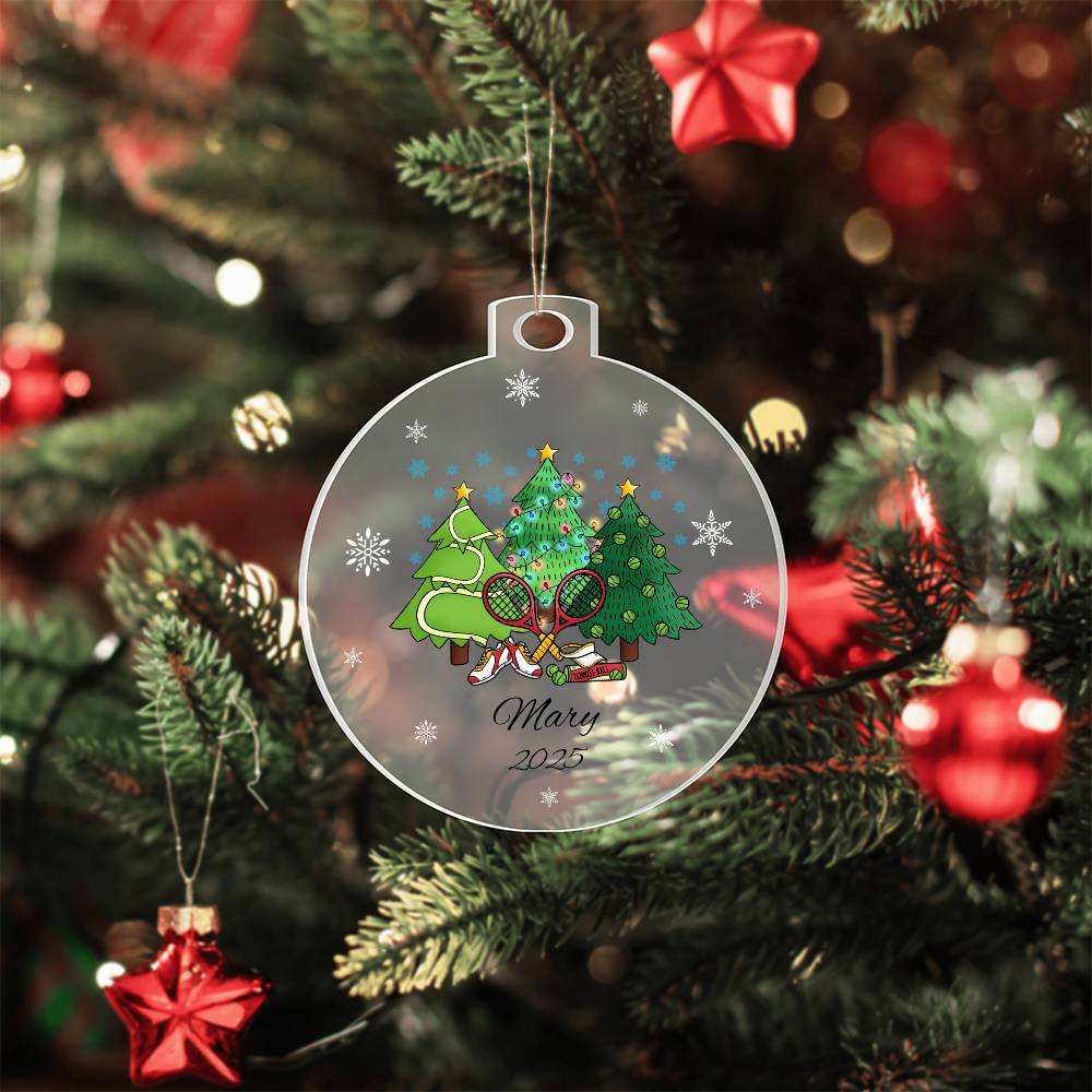 Tennis Christmas Tree Ornament Acrylic Ornament Plaque