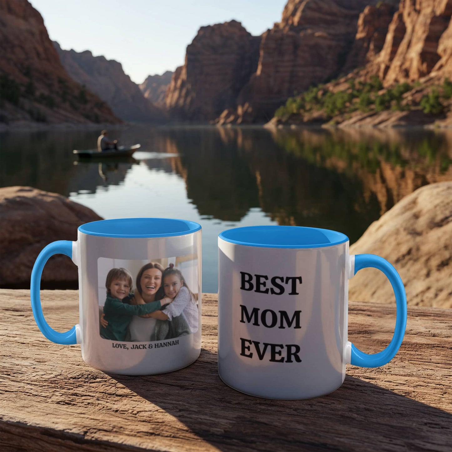 Best Mom Ever Photo Mug, Customizable Two-Tone Coffee Cup, Mother's Day Gift, Personalized Mom Mug, Ceramic Keepsake, Photo Gifts