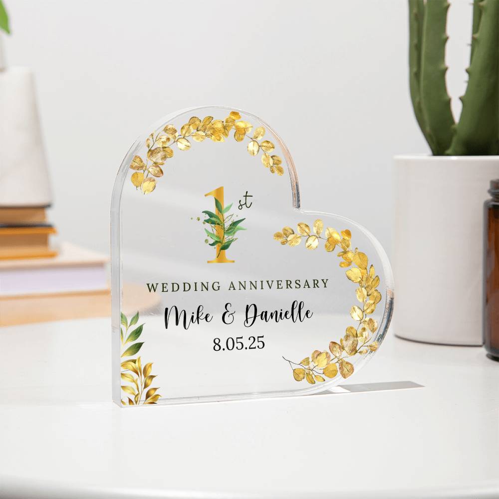 50th Anniversary Acrylic Heart Plaque