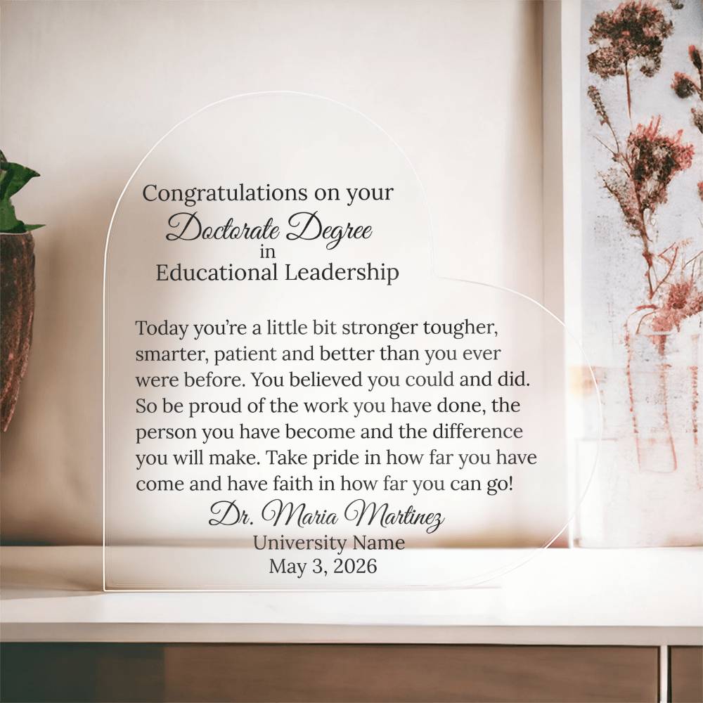 Personalized Doctorate Phd Graduation Gift