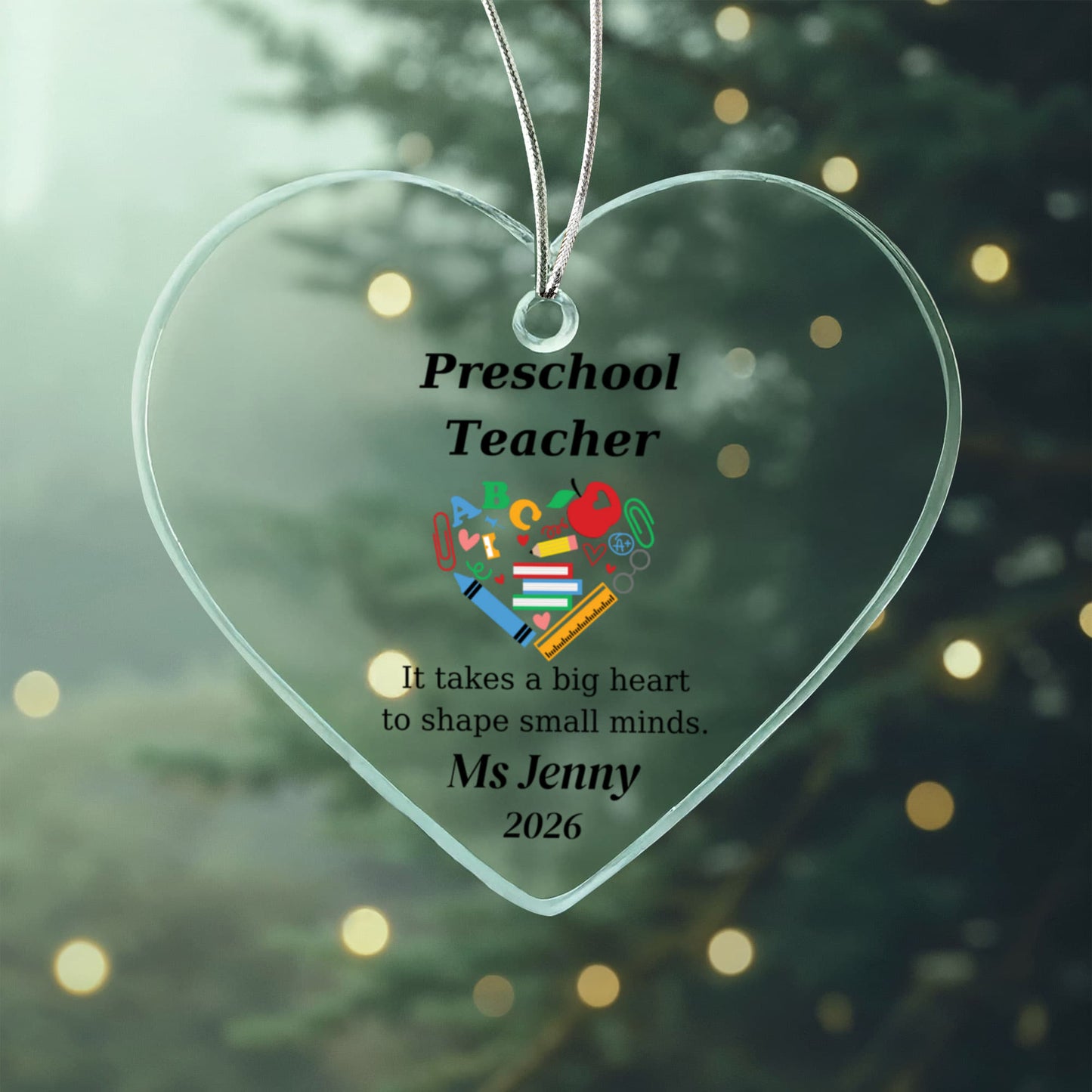 Preschool Director Heart Ornament