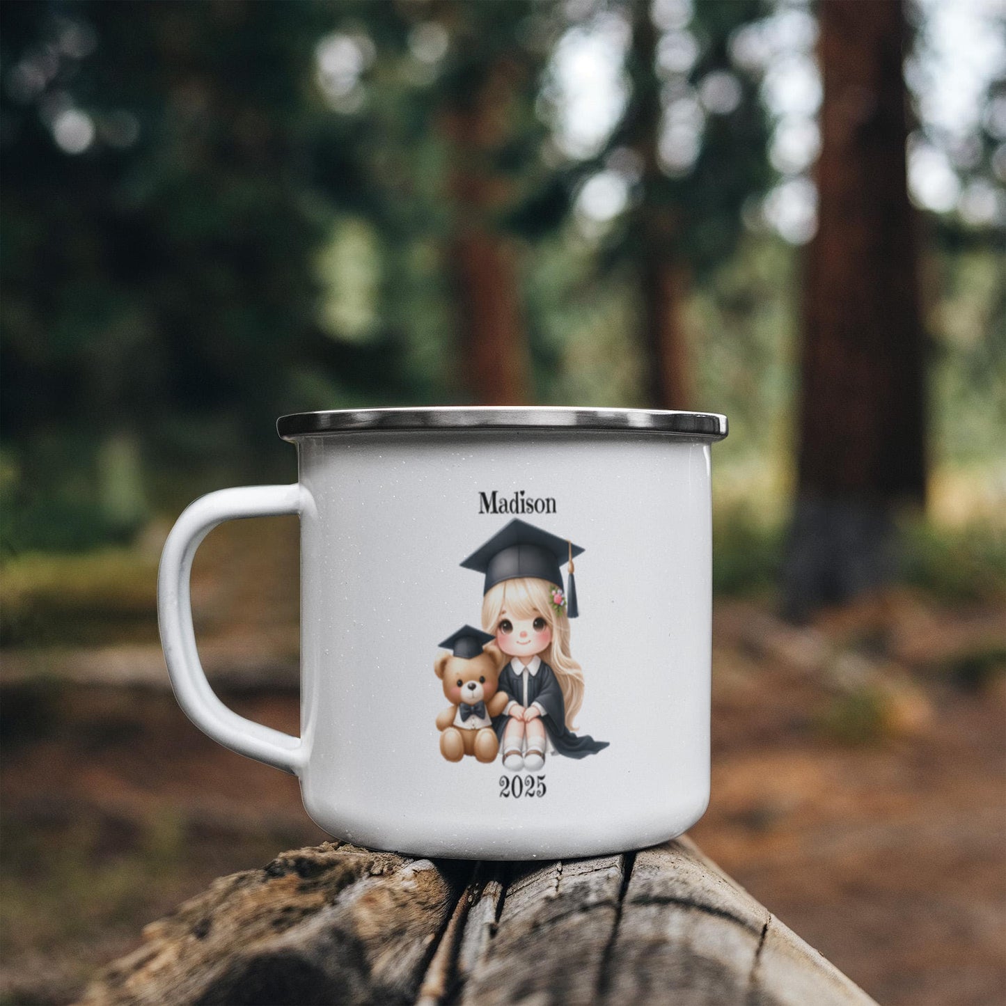 Kindergarten Graduation 12oz Enamel Camping Mug