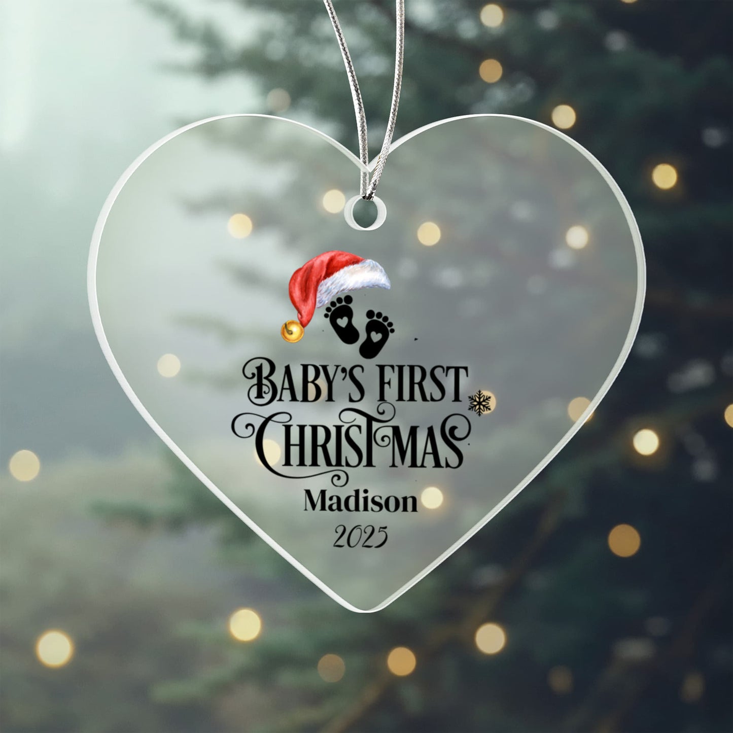 Baby's First Christmas Acrylic Heart Ornament