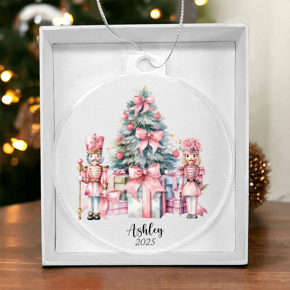 Nutcracker Coquette Bows Acrylic Christmas Ornament