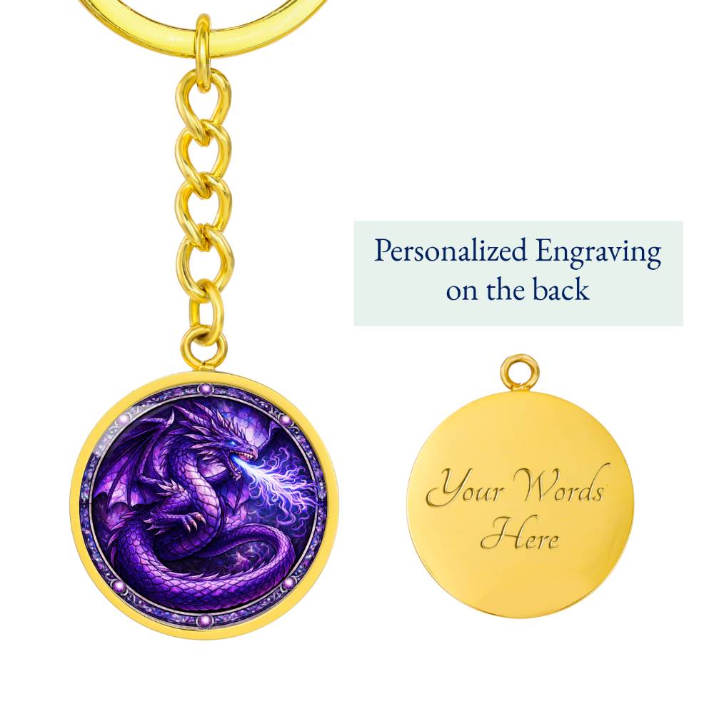 Personalized Purple Engraved Necklace Bracelet or Keychain