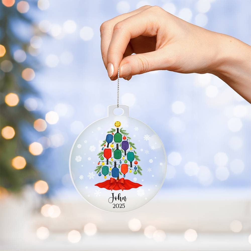 Pickleball Acrylic Christmas Ornament