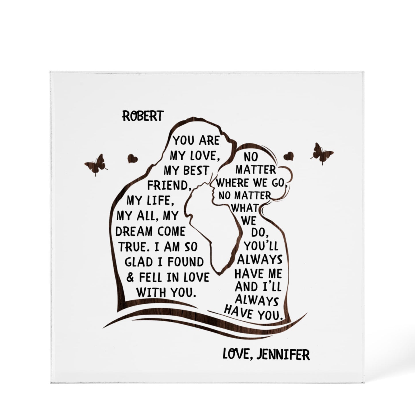 Personalized Couple Romantic Love Printed Acrylic Block