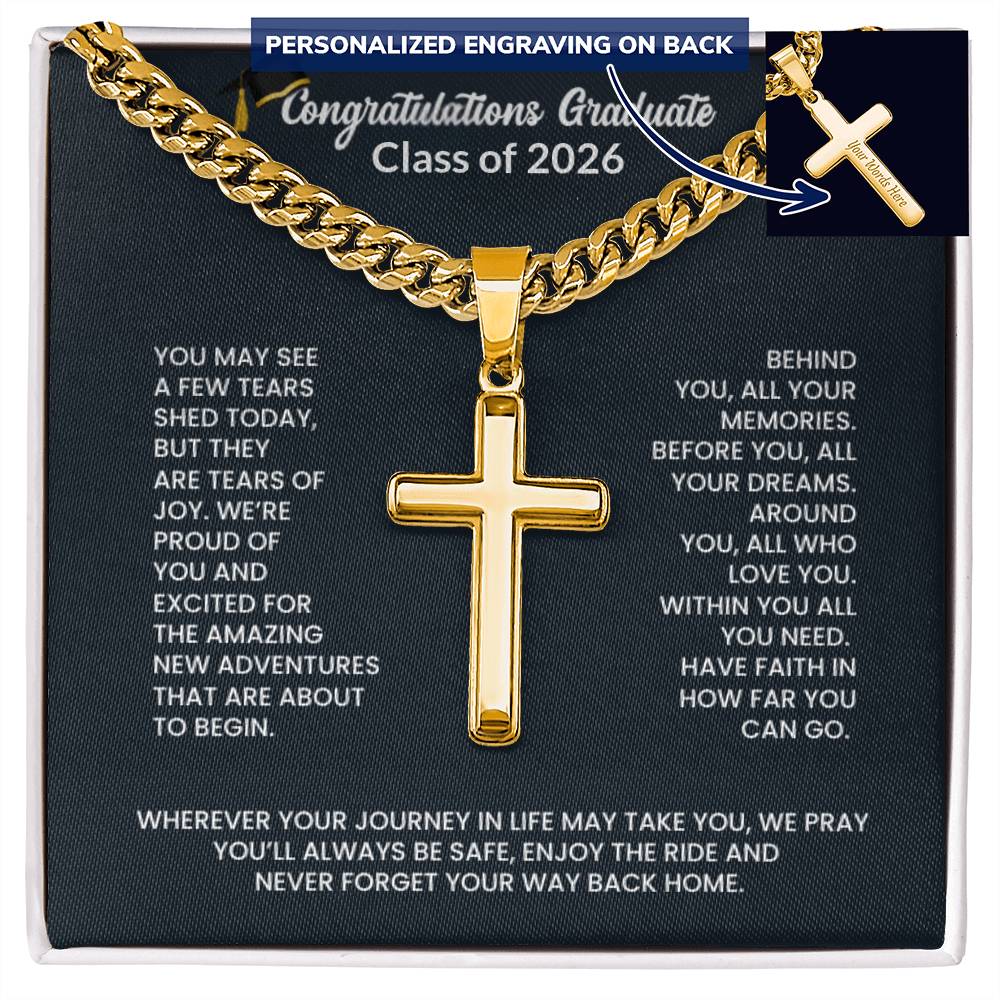 Graduation Personalized Cross Necklace