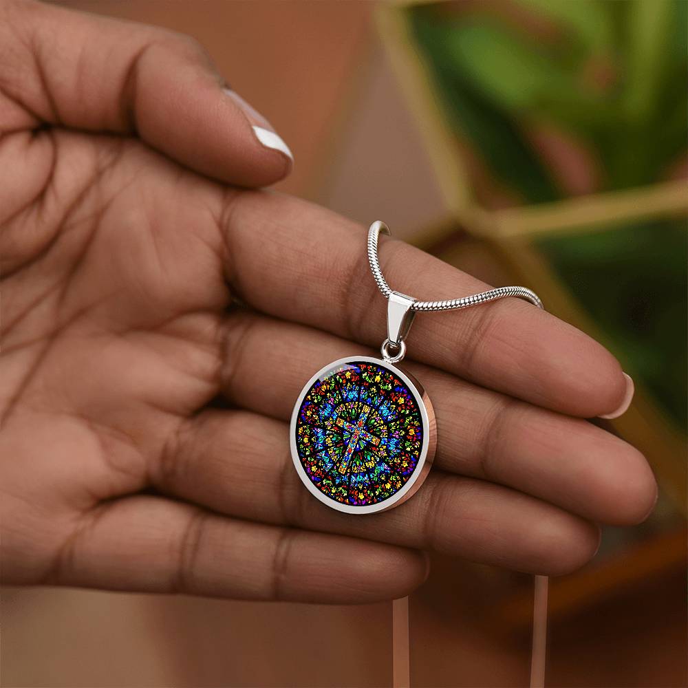 Cross Engraved Pendant Necklace