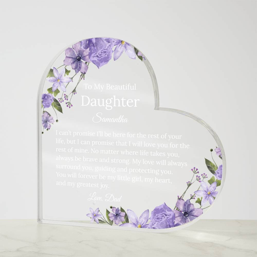 Personalized Daughter Acrylic Heart Gift