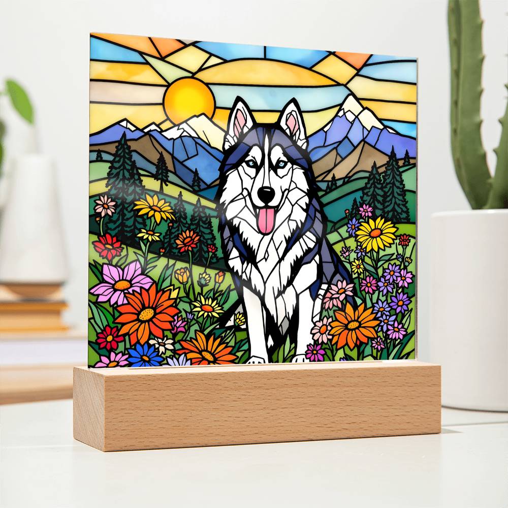 Husky Dog Lighted Plaque