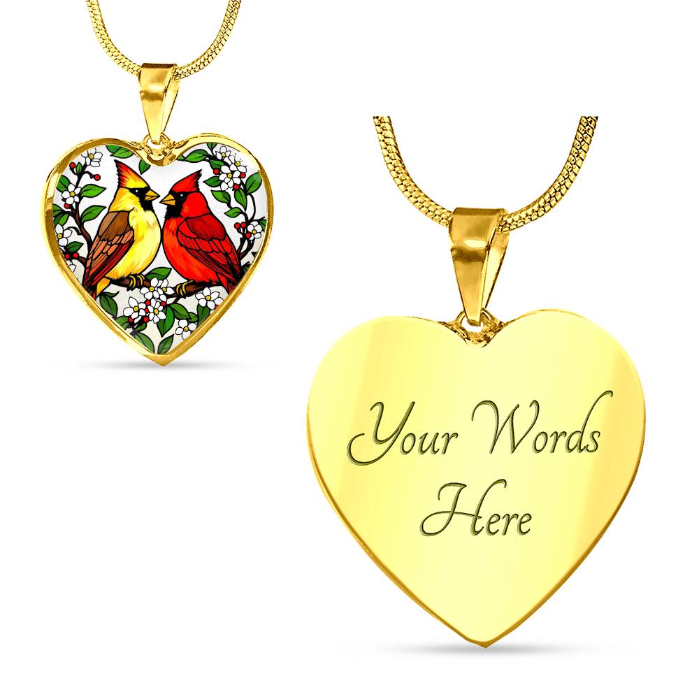 Cardinal Birds Pendant Necklace