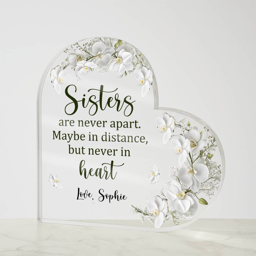 Sisters Acrylic Heart Plaque