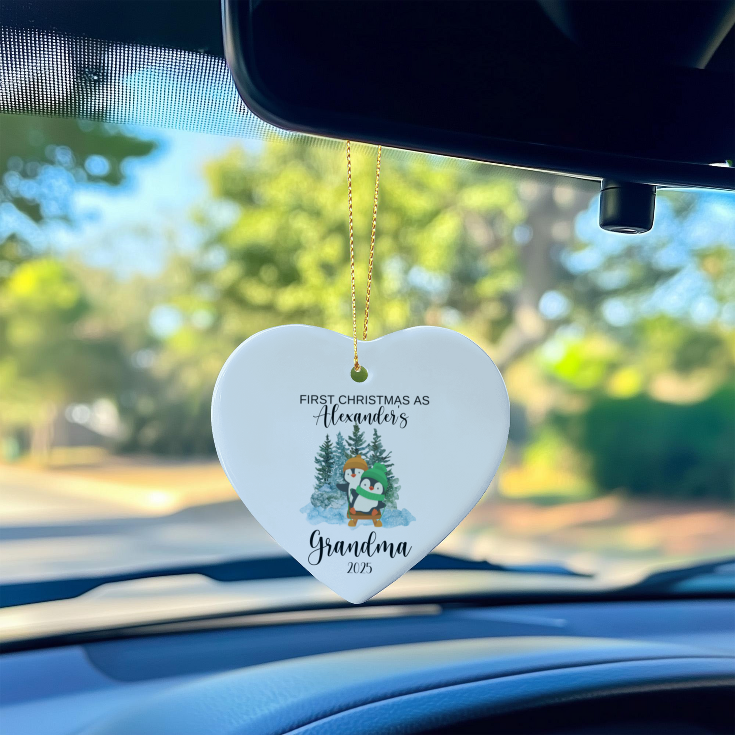 First Christmas As Grandma Heart Ornament