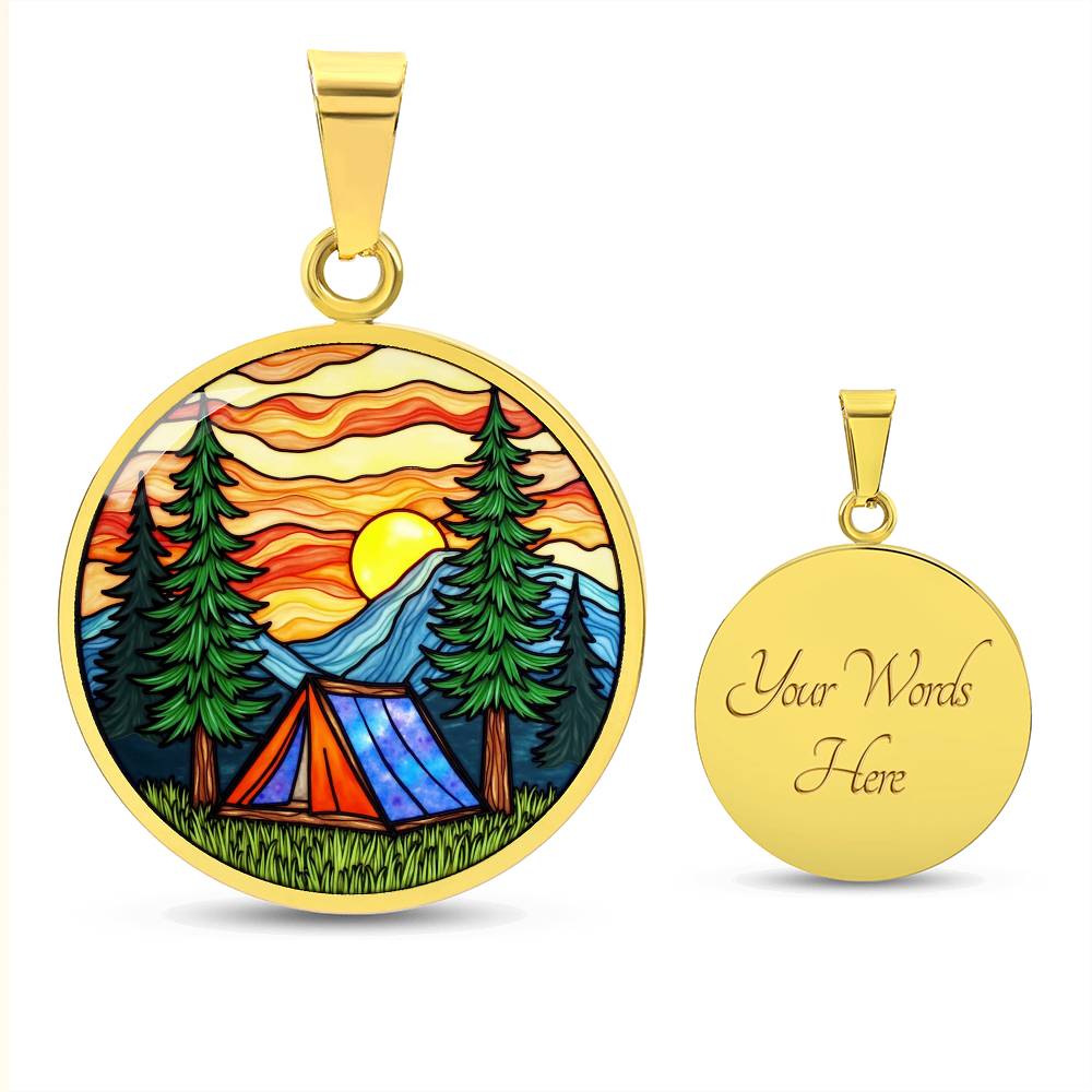 Camping Necklace with Engraving