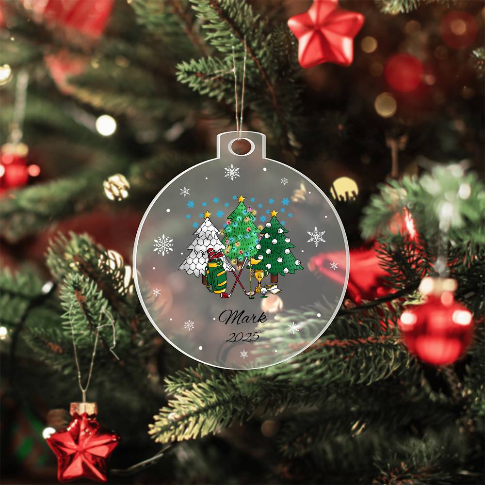 Golf Christmas Trees Acrylic Ornament Plaque