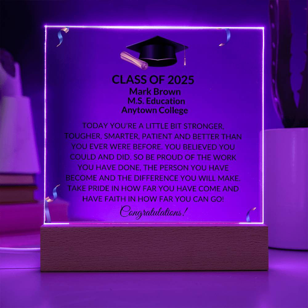 Class of 2025 Personalized Graduation Plaque Gift