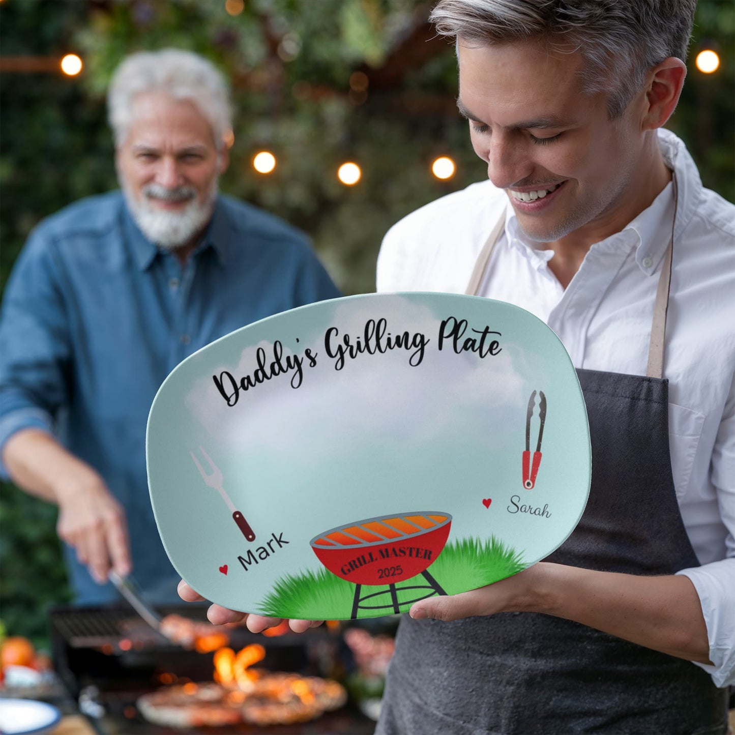 Dad's Grilling Plate 10”x14” Platter - Personalized with Kids Names