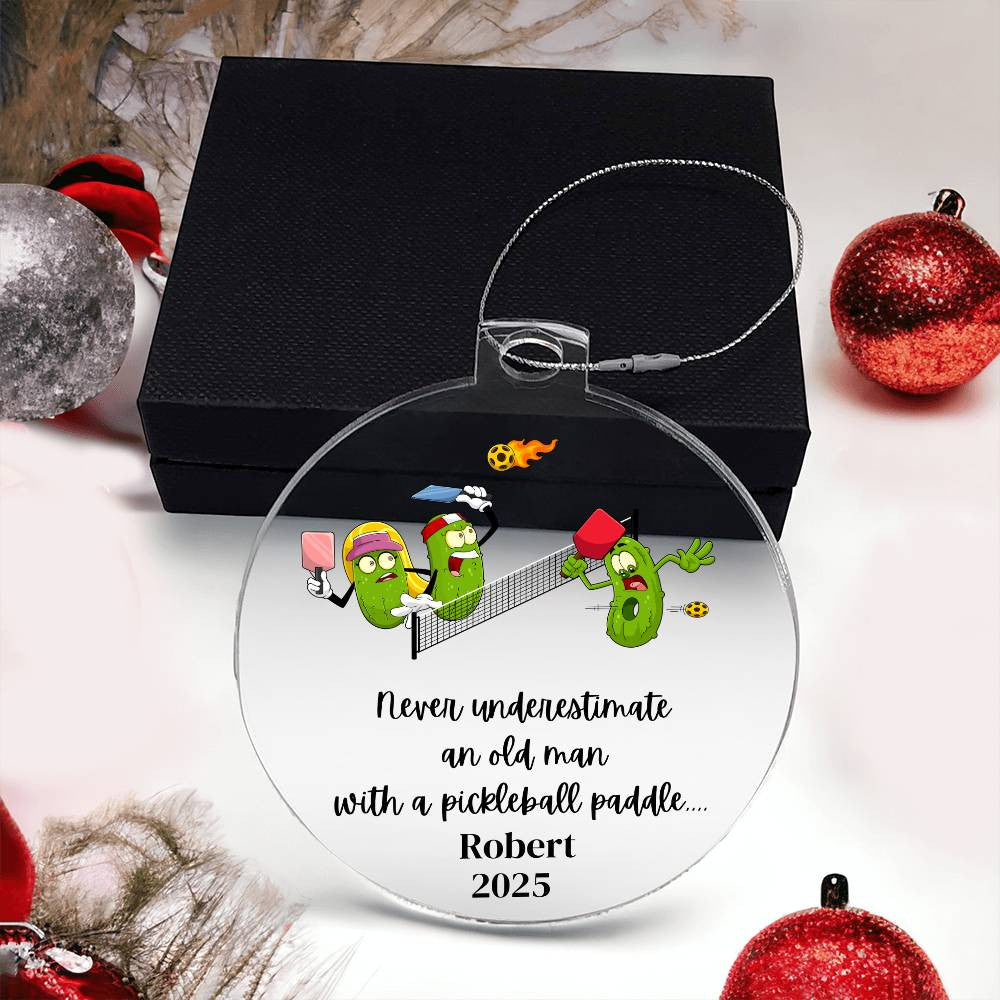 Funny PIckleball Acrylic Christmas Ornament
