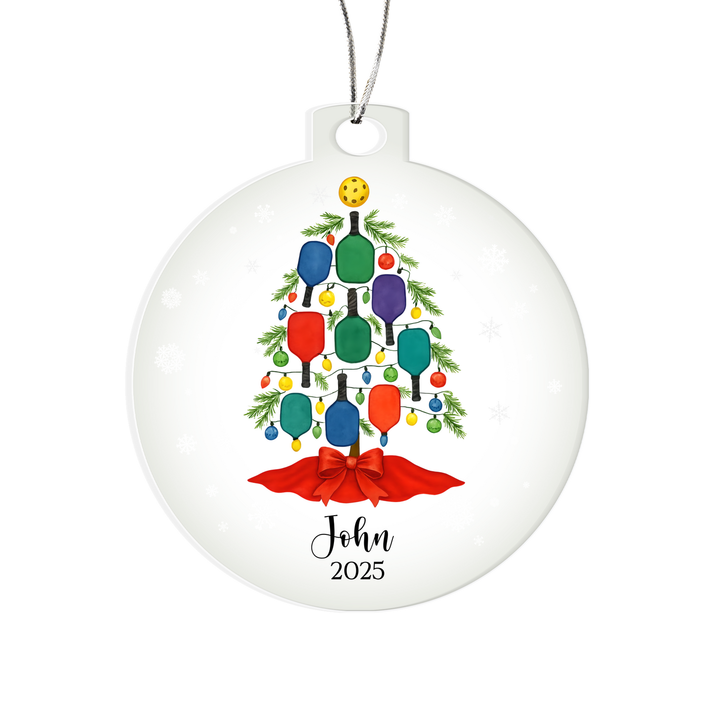 Pickleball Acrylic Christmas Ornament