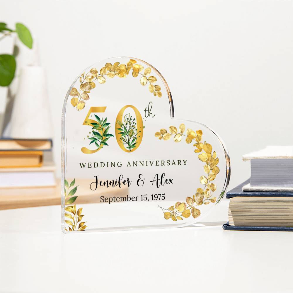 50th Anniversary Acrylic Heart Plaque