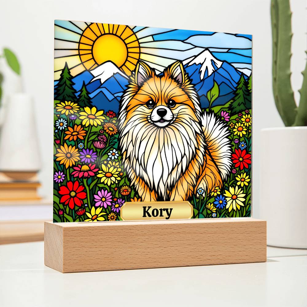 Pomeranian Dog Lighted Plaque